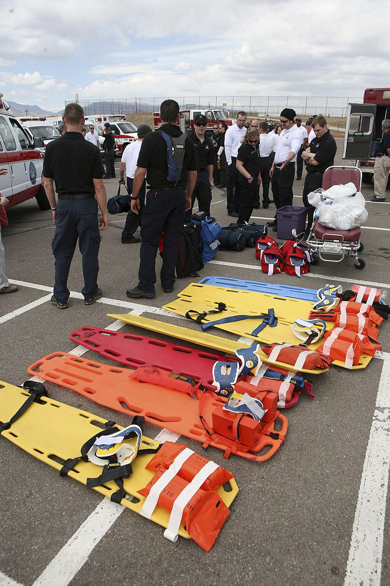 stretchers lined up