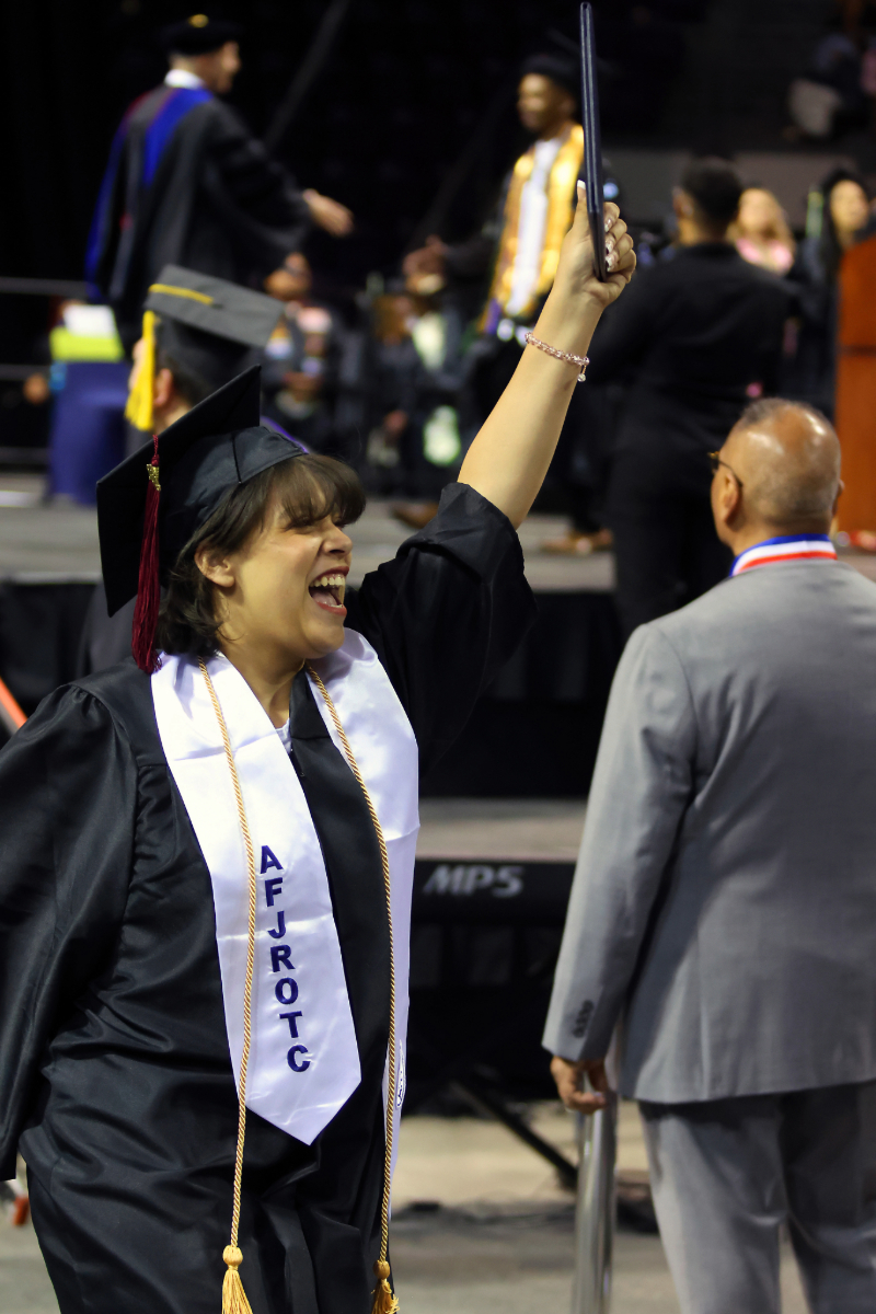 student at commencement