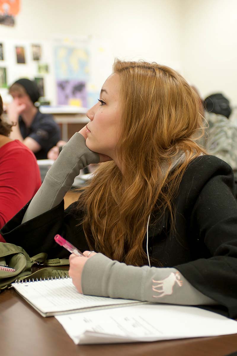 Student in class