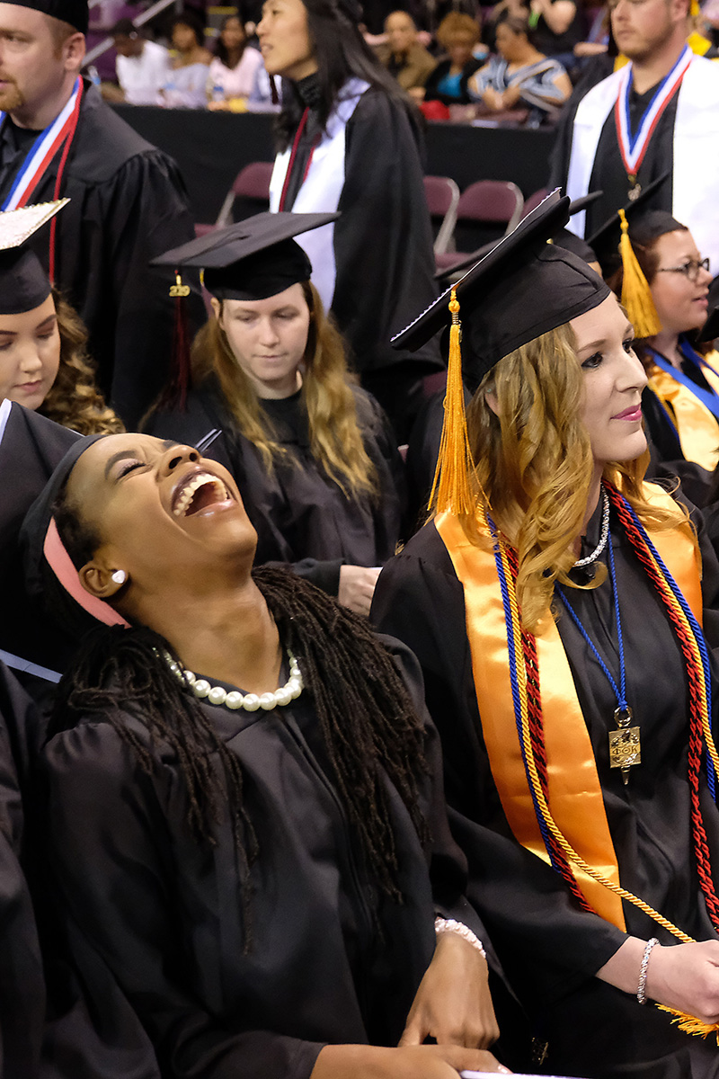 Students seated at graduation