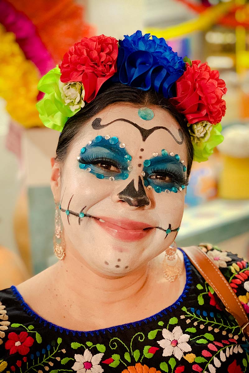 Woman dressed up for festivities